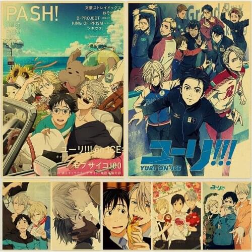 YURI!!! on ICE Canvas Painting Anime Poster Japanese Cartoon Wall Art Nordic Posters and Prints Pictures for Living Room Decor