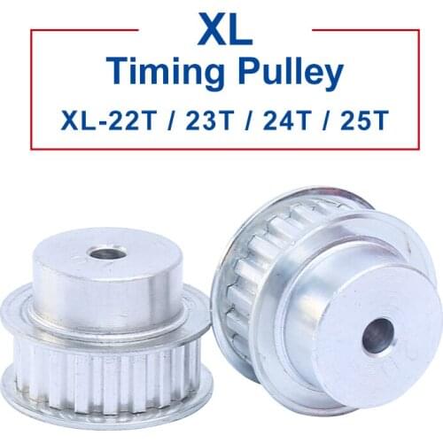 1 pc XL-22T/23T/24T/25T Timing Pulley Aluminum Material Pulley Wheel Process Hole 6 mm Slot Width 11 mm For XL-10mm Timing Belt