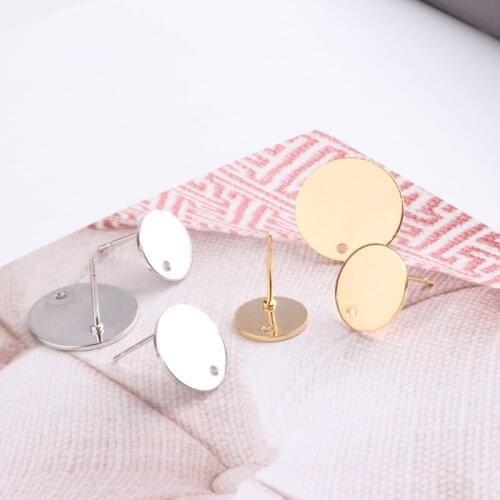 10pc Gold-plated Copper Discs Perforated Color Retention Jewelry Earrings Earrings Handmade Accessories Materials Earrings Metal
