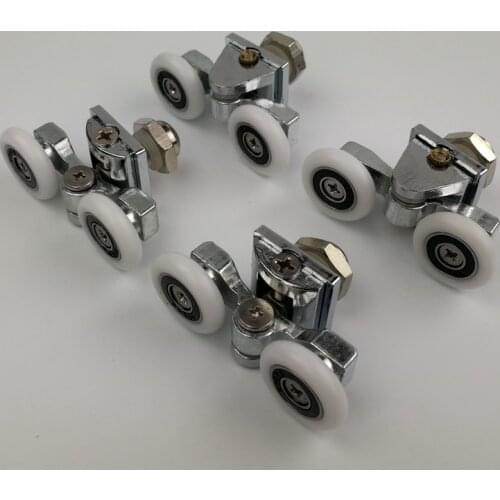 2pcs-4pcs/lot Shower Room Glass Sliding Door Pulley Roller Runner Pulley With Double Wheel diameter 19mm/23mm/ 25mm
