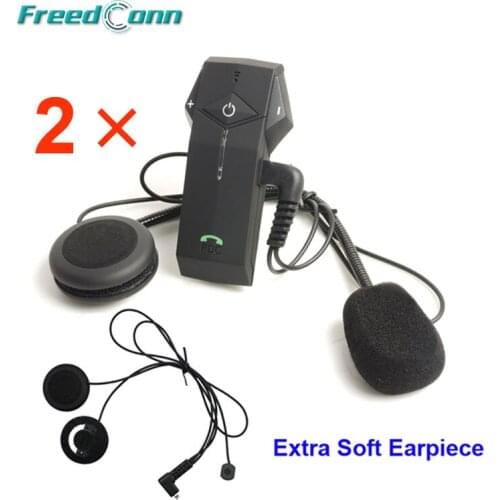 2PC Original Freedconn 1000M Motorcycle Bluetooth Helmet Intercom BT Interphone NFC Technology FM Radio + Extra Soft Earpiece