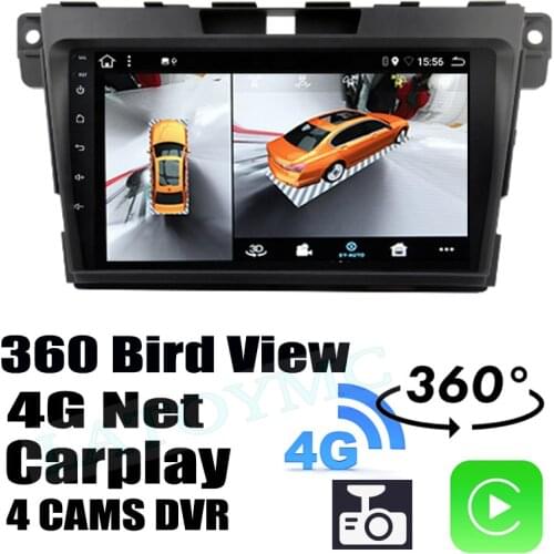 Car Audio Navigation GPS Stereo Carplay DVR 360 Birdview Around 4G Android System For Mazda CX-7 CX7 ER