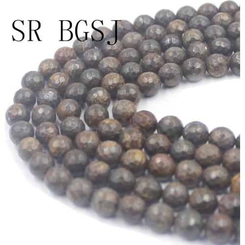 Free Shipping 4mm 6mm 8mm 10mm Faceted Bronzite Gems Stone Findings Beads Strand Wholesale 15"