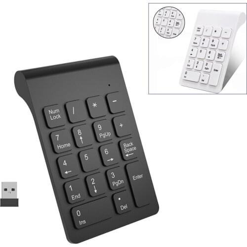 Wireless 2.4GHz 18 Keys Number Pad Numeric Keypad Keyboard for Laptop PC & Mac