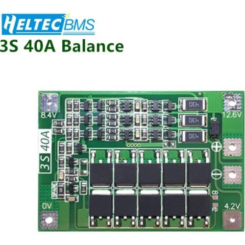 BMS 3S 40A With Balance 11.1V 12.6V 18650 BMS Lifepo4 Lithium battery protection board/BMS board For Drill Motor