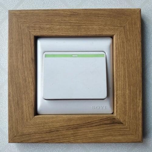 Custom wood color switch sticker 3D wall sticker for Living room bedroom study Socket switch decorative protection frame