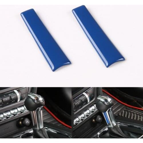 For Ford Mustang 2015-2017 Car Interior Gear Shift Knob Decoration Trim Strip Bezel Sequins Sticker Car-covers 2Pcs/set