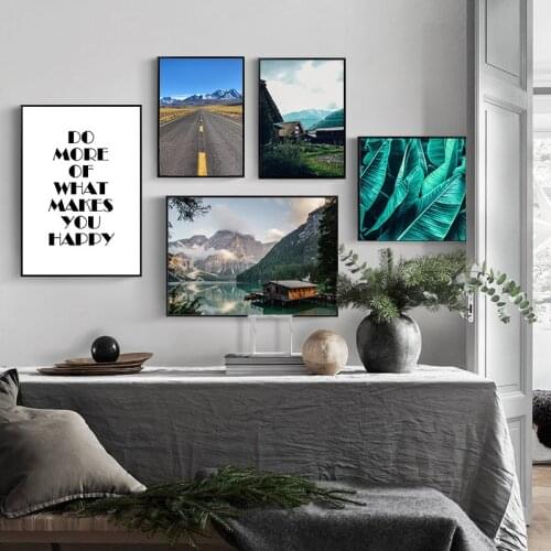 Nature Realist Landscape Picture Home Decor Nordic Canvas Painting Wall Art Modern Lake Scenery Print and Poster for Living Room