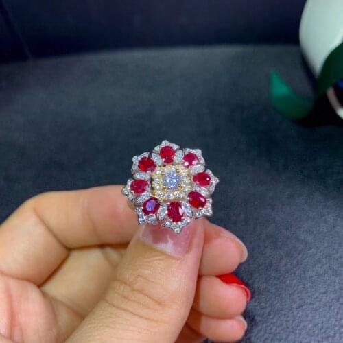 Natural ruby ring, simple style, hot sale. From natural gem store 925 silver