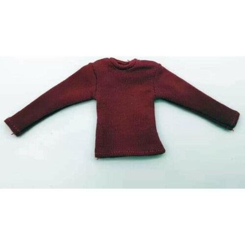Red 1/12 Scale Long Sleeve T-shirt Model for 6" Figure Doll