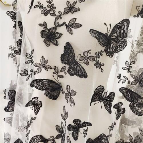 1 Yards 150CM Width With 3D Top Quality Off White Gorgeous Embroidered French Lace Fabric 3D Bridal Lace Fabric