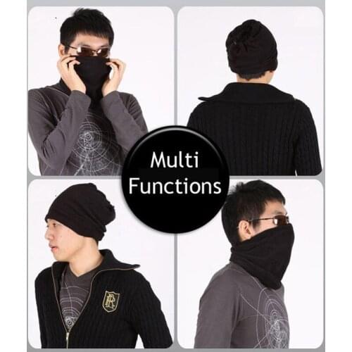 Fashion Durable Men Skullies Beanies Cap Scarf Casual Hip Hop Hat Spring Autumn Winter Warm Knitted Cap Brimless Hat for Unisex