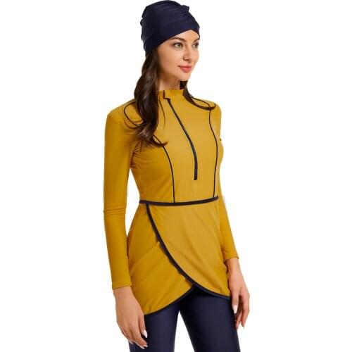 Muslim Swimwear Women Modest Islamic Swimming Clothes Hijab Long Sleeves Sport Swimsuit 3pcs Burkinis Wear Bathing Suit Lady XL