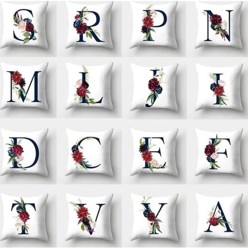 Letter Decorative Cushion Cover45x45 Pillow Covers Floral Decorative Throw Pillow Sofa Cushions Home Decor Pillowcase hogar