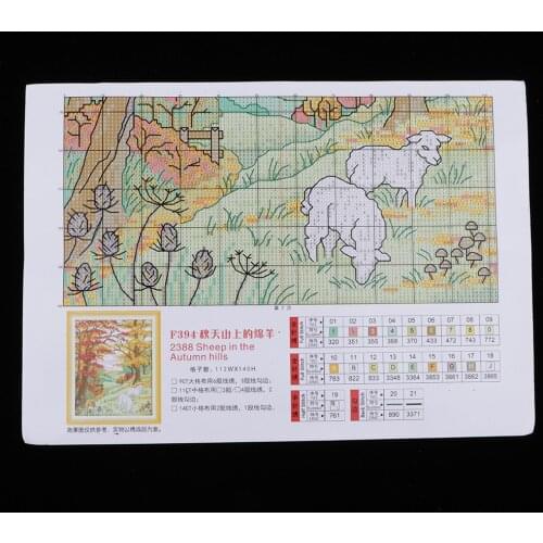 Scenery Autumn Stamped Cross Stitch Kit Pre-printed Hand Home Hotel Decor