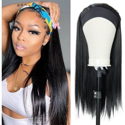 Synthetic Straight Hair Headband Wig 20 inches Long Synthetic Hair Wig For Black Women Wgs For Women