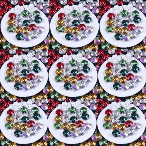 Rhinestone Strass Crystals Diamante for Sewing Handiwork Crafts Stickers DIY Round Four Claws Diamond Decoration Jaw Drill F