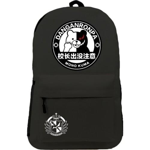Unisex Anime Cartoon Danganronpa: Trigger Happy Havoc Rucksack monokuma Naegi Makoto Kirigiri Kyouko School Student Backpacks