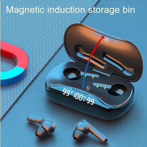 1 Pair 210 In-Ear Touch Screen LED Screen TWS Durable Bluetooth 5.1 Wireless Earphone Headset for Outdoor Sports