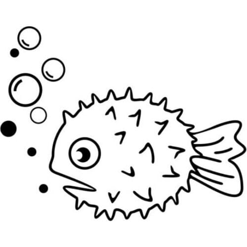 14cm*11cm FISH Bubbles Soap Fashion Vinyl Car-styling Car Sticker Decals Black Silver C11-0086