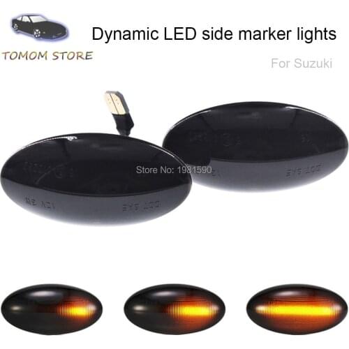 2pcs dynamic led side marker turn signal light for Suzuki Jimny Swift Grand Vitara S-Cross Splash Opel Fiat Sedici APV Alto XL7