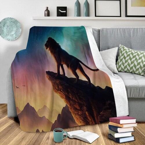 3D Digital Printing Wolf In The Valley Single Side Printing Flannel Family Blanket Comfortable Warm Office Nap Shawl Blanket