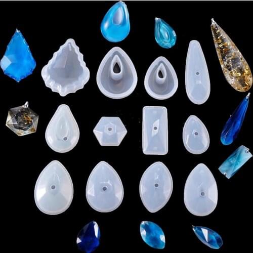 3D Pendant necklace Silicone Mold Jewelry finding Casting epoxy Resin Mold with Hole for Sweater chain UV Resin epoxy Silicone