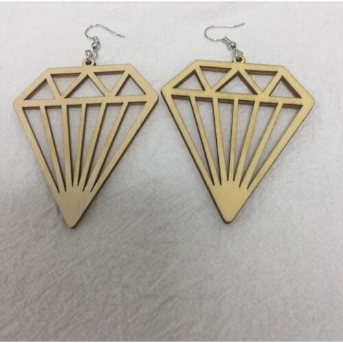 5 pairs laser cut wood earrings for women