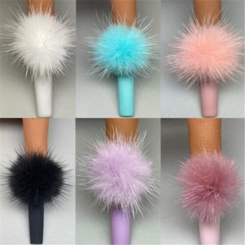 5pcs/Lot 2021 Hot Nail Magnetic Puffy Poms Decoration 2.7*2.7 Cute Plush Pompom Polish Manicure Charms Detachable Ornament 56-79