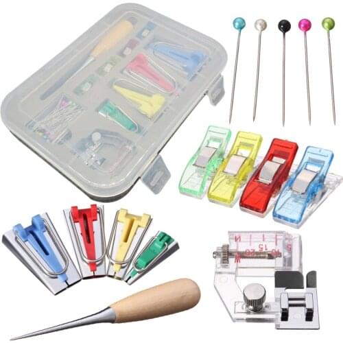60pcs/lots New Fabric Bias Binding Tape Maker Kit Binder Foot For Sewing & Quilting