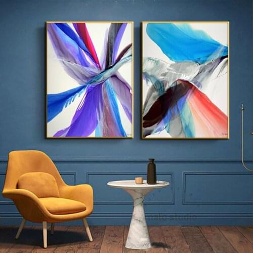 Abstract Feather of Hope Canvas Painting Colorful Posters and Prints Modern Wall Art Picture for Living Room Home Decor Unframed