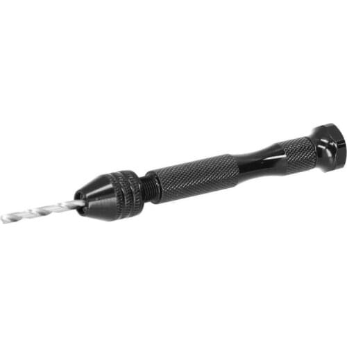 Diamond Drill Hand Twist Drill Set Pin Vise Manual Drilling Carving Puncher Black with 46Pcs Bit + Tweezers DIY Woodworking