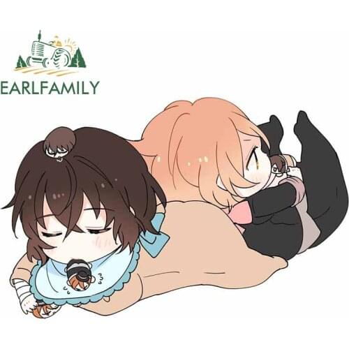 EARLFAMILY 13cm x 8.4cm For Bungo Stray Dogs Car Stickers Windows Decal Waterproof DIY Occlusion Scratch Sticker Decoration