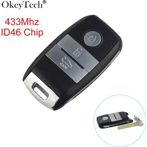 OkeyTech 3 Buttons 433Mhz ID46 Remote Control Car Key For Kia K5 Sorento Sportage 2 4 Rio Picanto 2012 2013 2014 2015 2017 Year