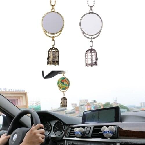 FreeShip Creative Sublimation Blank DIY Metal Pendant Aromatherapy Birdcage Car Pendant Pendant Gift for friend/Family wholesale