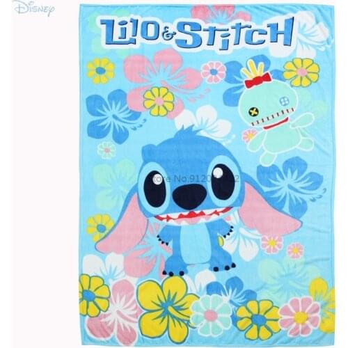 Disney Stitch Winnie The Pooh Frozen Mickey Minnie Mouse Cartoon Flannel Blanket Kids Soft Throw Fleece Blanket Family Love Gift
