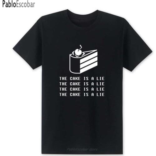 Shubuzhi Hit Hop The Cake Is A Lie T-shirt Man Tops Tee Fashion New Portal 2 T Shirt Mens O Neck Game Short Sleeve T-shirt