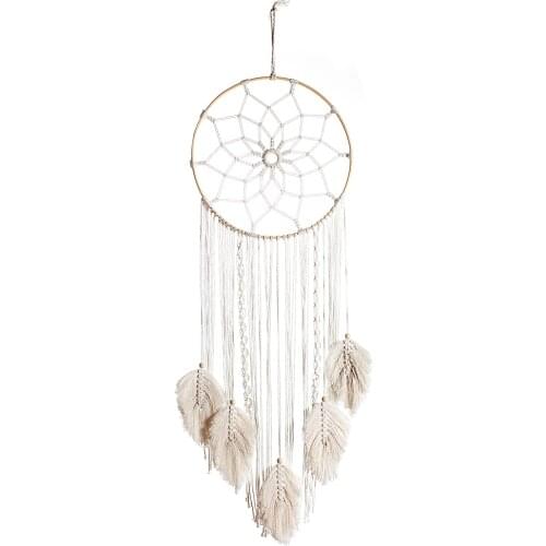 Hand-woven Tapestry Leaf Pendant Dream Catcher Macrame Wall Hanging Bohemian Home Decorations Psychedelic Tapestry