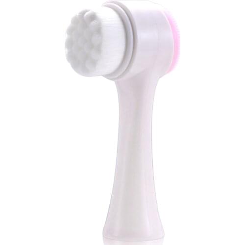 Hot Portable Remove Makeup Wash Skin Care Tool 3D Face Cleaning Double Side Massage Silicone Deep Cleaning Pore Face Brush