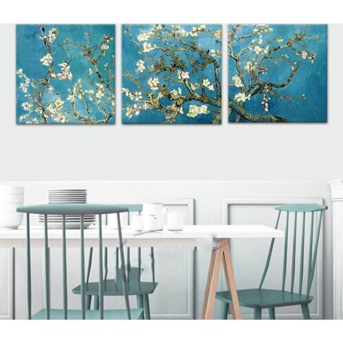 Painting Modern Printing Modular Picture Wall Art Home Decor 3 Piece Van Gogh Blossoming Almond Tree Canvas For Living Room Type