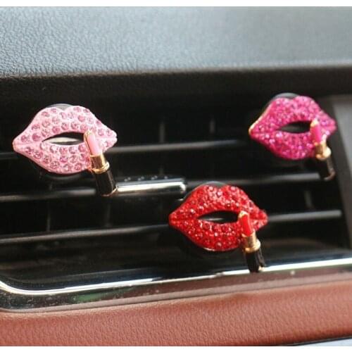 Kiss Lip Perfume Clip Car Vent Clip Ornament Automotive Air Fragrance Diffuser Vehicle Interior Decorations QW