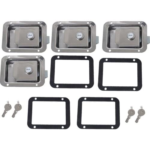 4pcs Marine Yacht Stainless Steel Paddle Lock Latch Truck RV Tool Box Key Toolbox Paddle Locks Latch for RV vehicles trailers