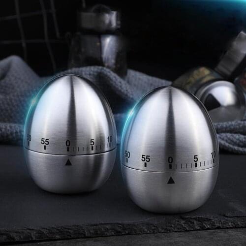 Mechanical Egg Type Kitchen Timer Funny Egg Anti-slip Base Timer Stainless Steel Rustproof Clear Fast Delivery Kitchen Supplies