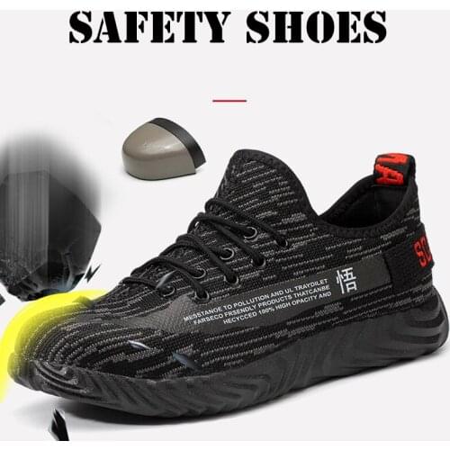 2020 Mens Work Safety Shoes Breathable Outdoor Men Shoes Steel Toe Cap Anti-smashing Puncture Proof Construction Sneakers Boots