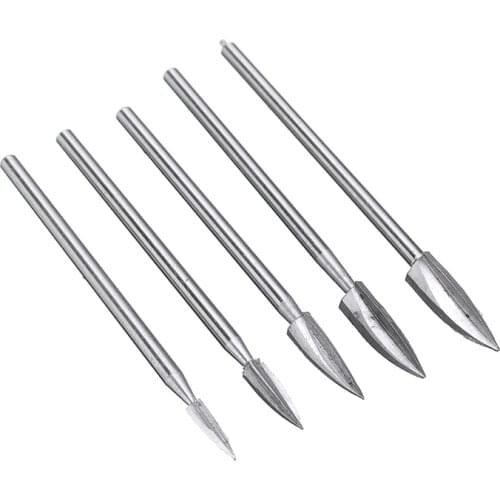 5Pcs/Set Carbide Steel Wood Carving Engraving Drill Bit Set Precise Tool Milling Cutting Cutter Root Tools For Woodcarving