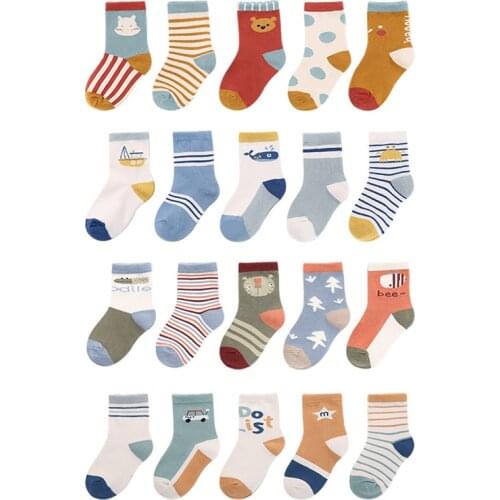 5Pairs/lot Infant Baby Socks Autumn Winter Cotton Socks Lovely Girls Cute Cartoon Flowers Boys Socks Baby Clothes Accessories