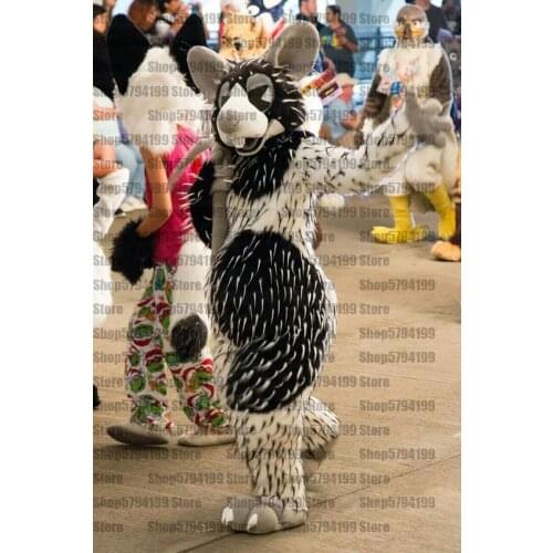 Customised #M25 grey mouth FOX HUSKY Dog Furry Fursuit Suit Mascot Costume Cosplay Animal Party Fancy Dress Carnival Gift