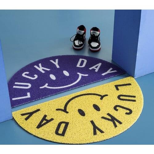 Lucky Day Home Door Mat PVC Anti-slip Mat Living Room Mat Hallway Entrance Door Mat Carpet Custom Silk Loop Dustproof Mat Carpet
