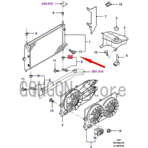 CAR water tank rubber pad lower For dMo nd eoT err ito ryM etr ost arT ran sit rubber pad septum radiator bracket