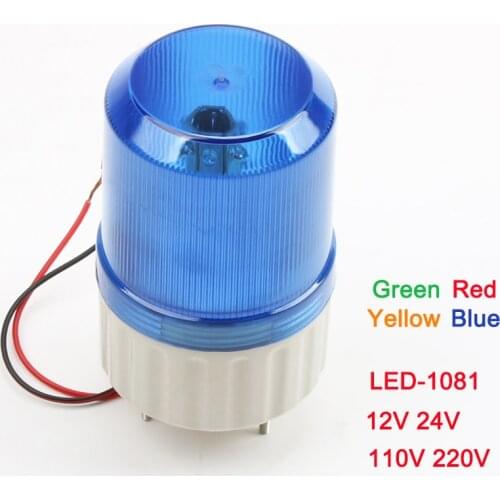 LTE-1081 AC 220V 110V 12V 24VLED Rotating Industrial Signal Tower Warning Light without buzzer Red Yellow Blue Green S-80